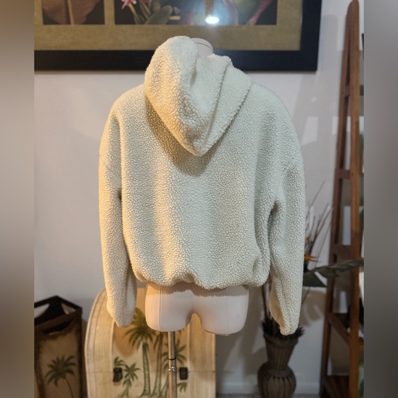 Tommy Jeans Hooded Sherpa Jacket Women's Snow-White S/P Small Full zip - Picture 4 of 8